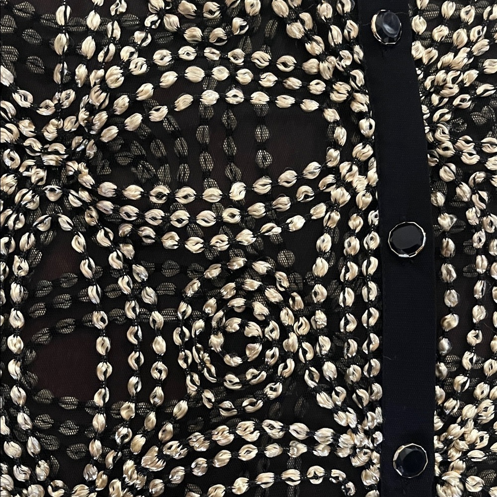 Travelers Collection by Chico’s Needle Stitch Black and Gold Jacket NWT 1 - Picture 5 of 8